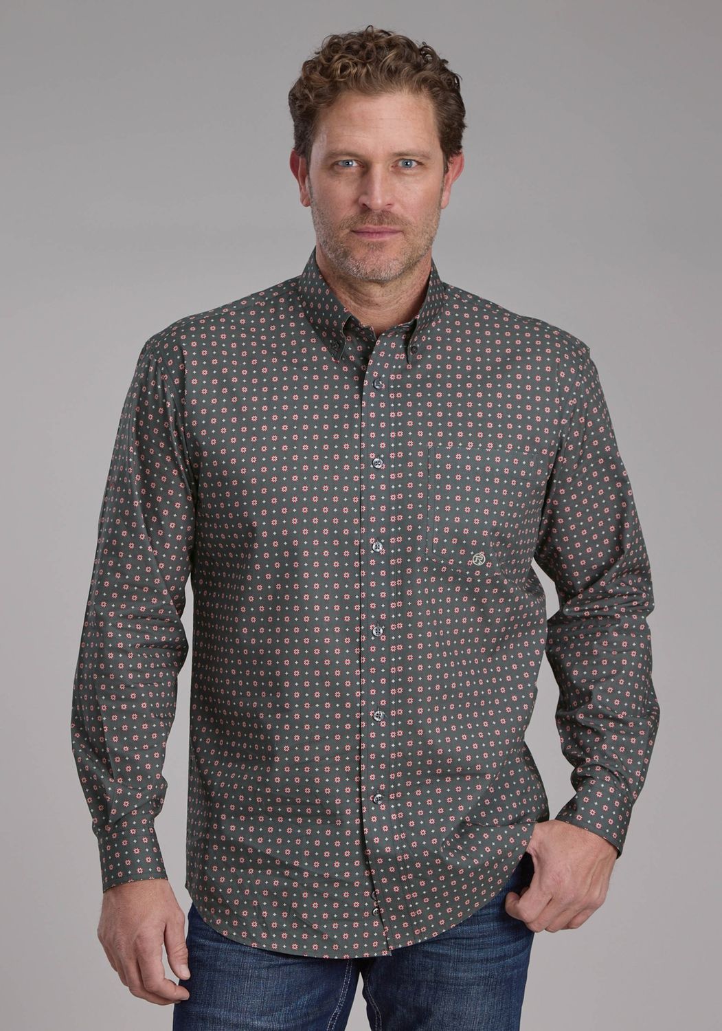 MENS AMARILLO COLLECTION LS SHIRT GREY
