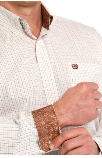 CINCH SMALL WHITE CHECK SHIRT