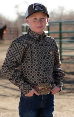 CINCH BOYS LS BUTTON DOWN SHIRT