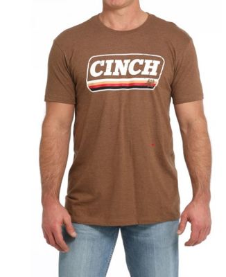 CINCH BROWN COTTON POLY T-SHIRT