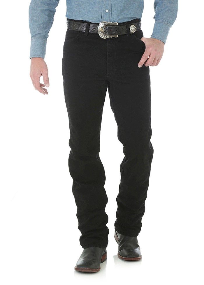 MENS COWBOY CUT SHADOW BLACK SLIM FIT JEAN