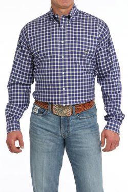 MENS VINTAGE PLAID BUTTON DOWN WESTERN SHIRT PURPLE