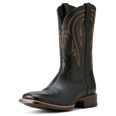 ARIAT WOMENS ROUND UP SQUARE TOE STRETCHFIT BLACK DEERTAN