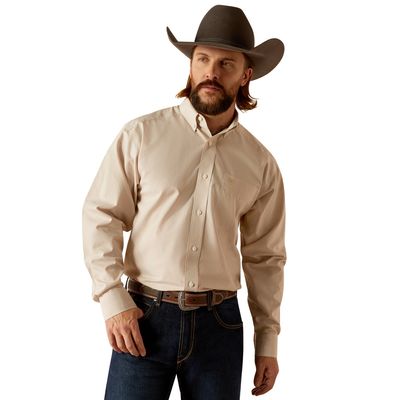 ARIAT MENS WRINKLE FREE GRAYSEN LS SHIRT GOLD