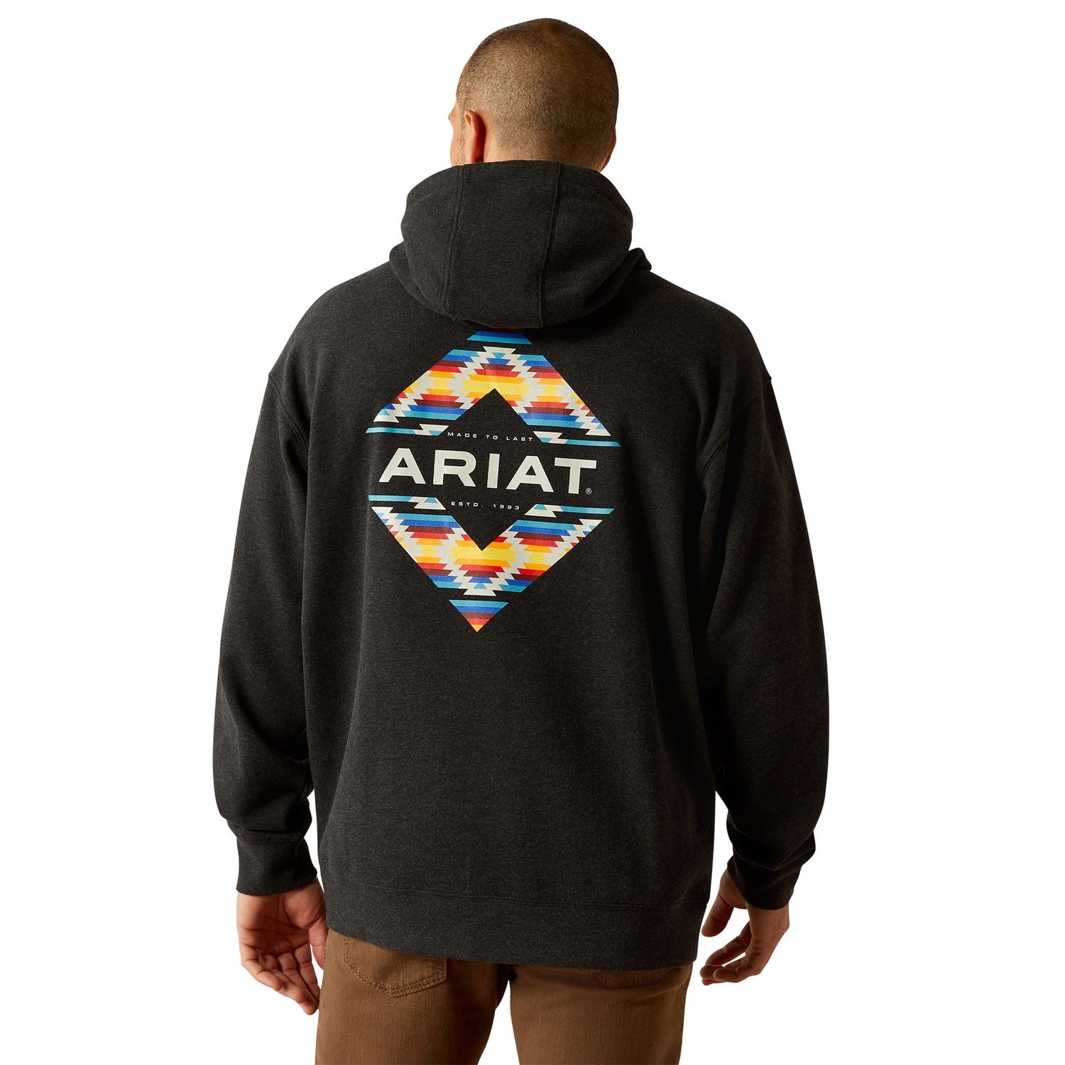 ARIAT MENS DIAMOND CANYON HOODIE BLACK HEATHER