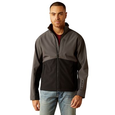 ARIAT MENS LOGAN SOFTSHELL JACKET GREY.