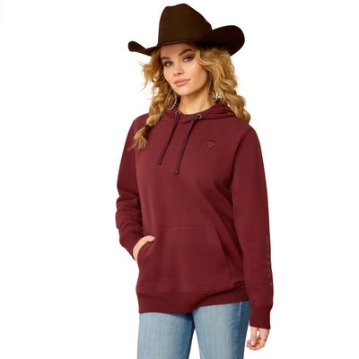 ARIAT WOMENS LOGO 2.0 HOODIE TAWNY PORT