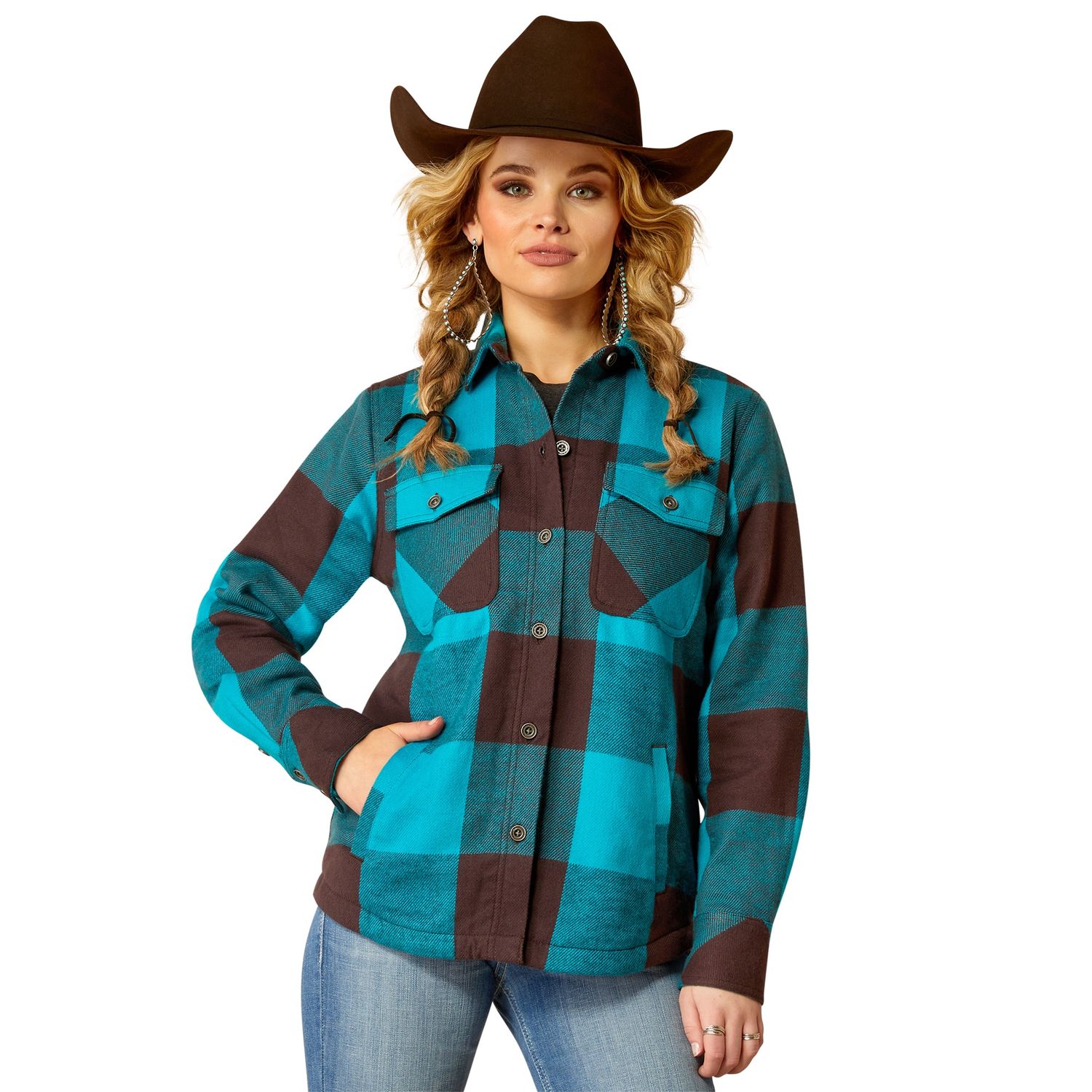 ARIAT WOMENS BUFFALO PLAID SHIRT JACKET BUFFALO PLAID., Size: XS