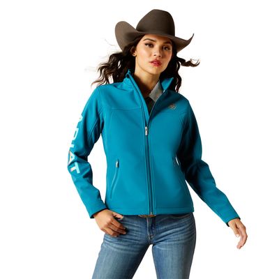 ARIAT WOMENS NEW TEAM SOFTSHELL JACKET OCEAN DEPTHS/RETRO RANCH