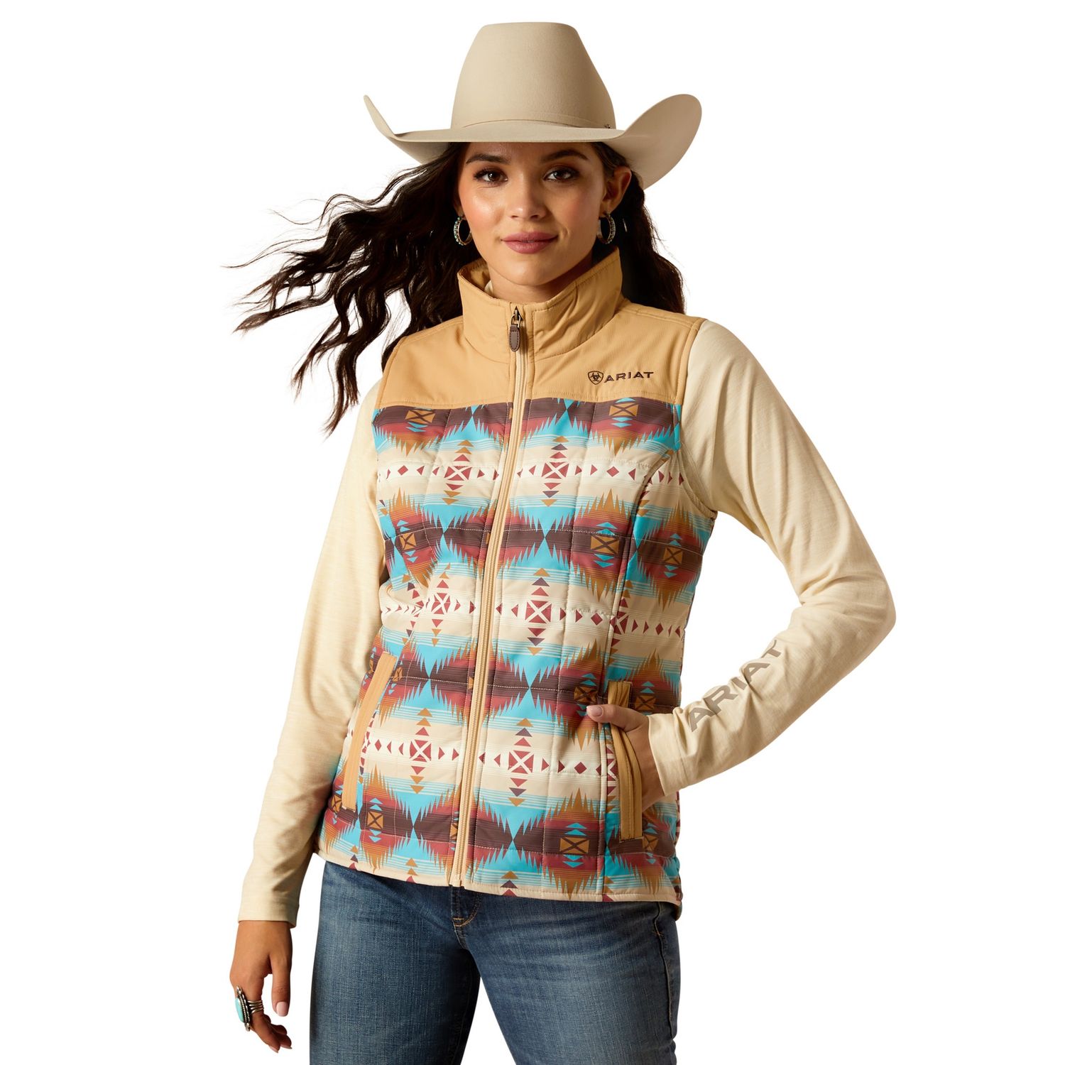 ARIAT WOMENS CRIUS INSULATED VEST SERRANO SOUTHWEST