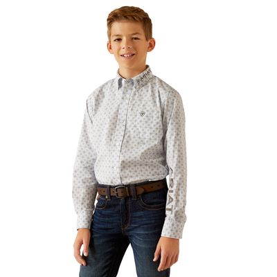 ARIAT BOYS TEAM KODY LS SHIRT LIGHT BLUE