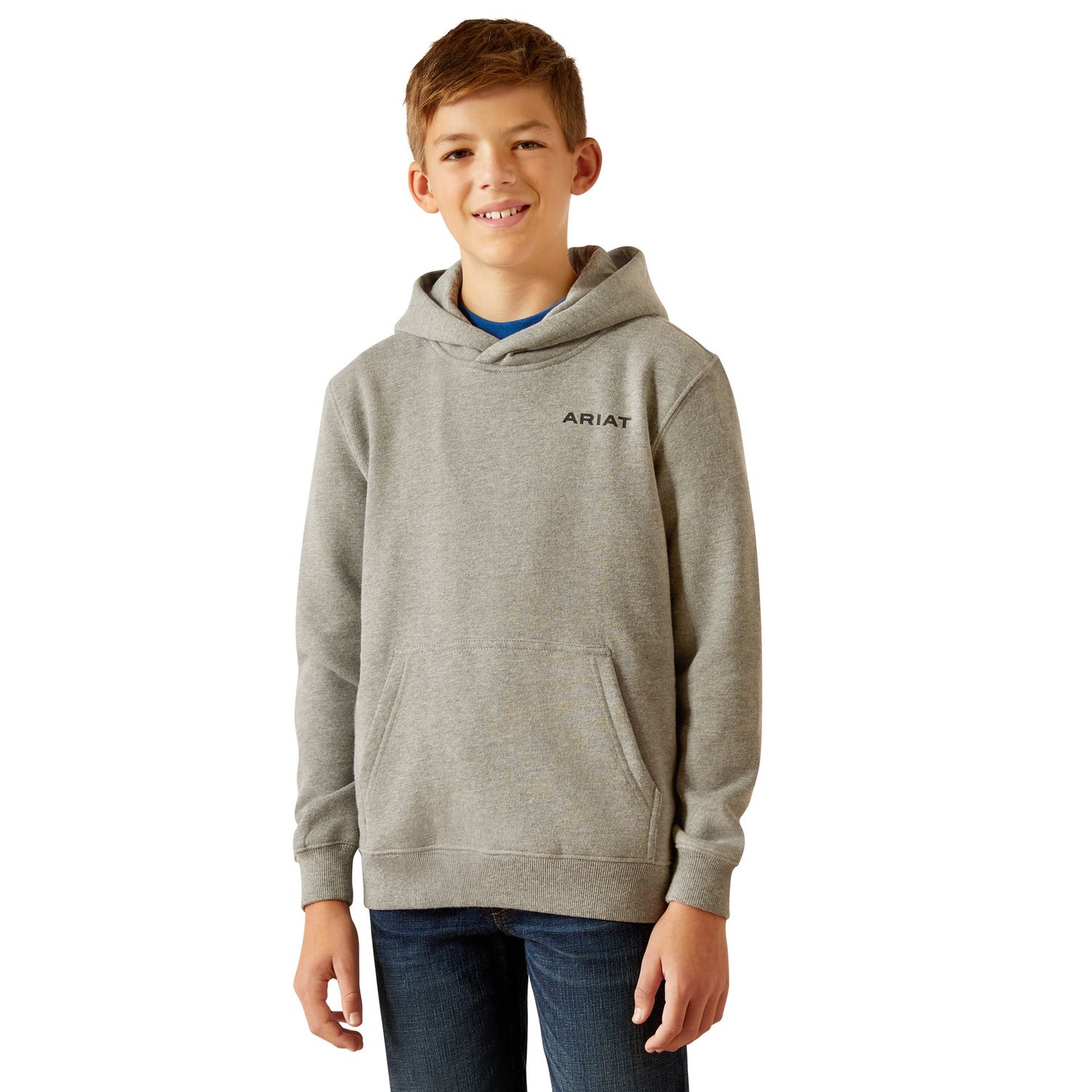 ARIAT BOYS BOLD HEX HOODIE GREY HEATHER