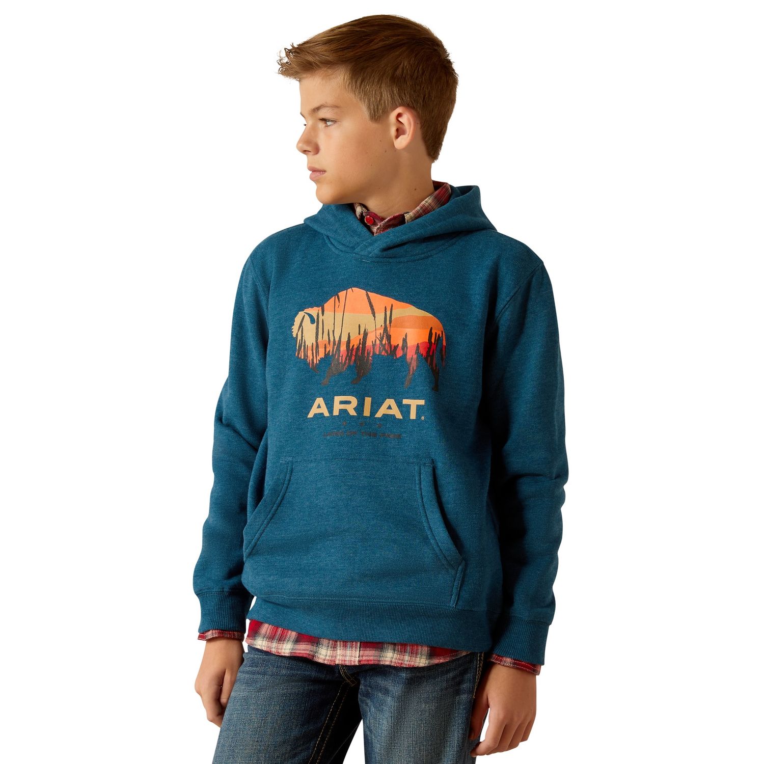 ARIAT BOYS BISON PLAINS HOODIE HYDRA LEATHER