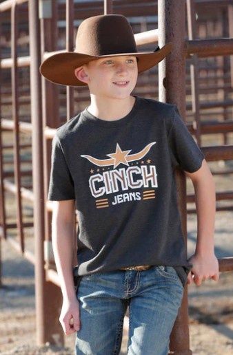 BOYS CINCH COTTON CREW NECK TEE.