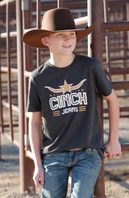 BOYS CINCH COTTON CREW NECK TEE.