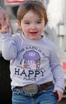 CRUEL GIRL  TODDLER HAPPY BARN LS TEE.
