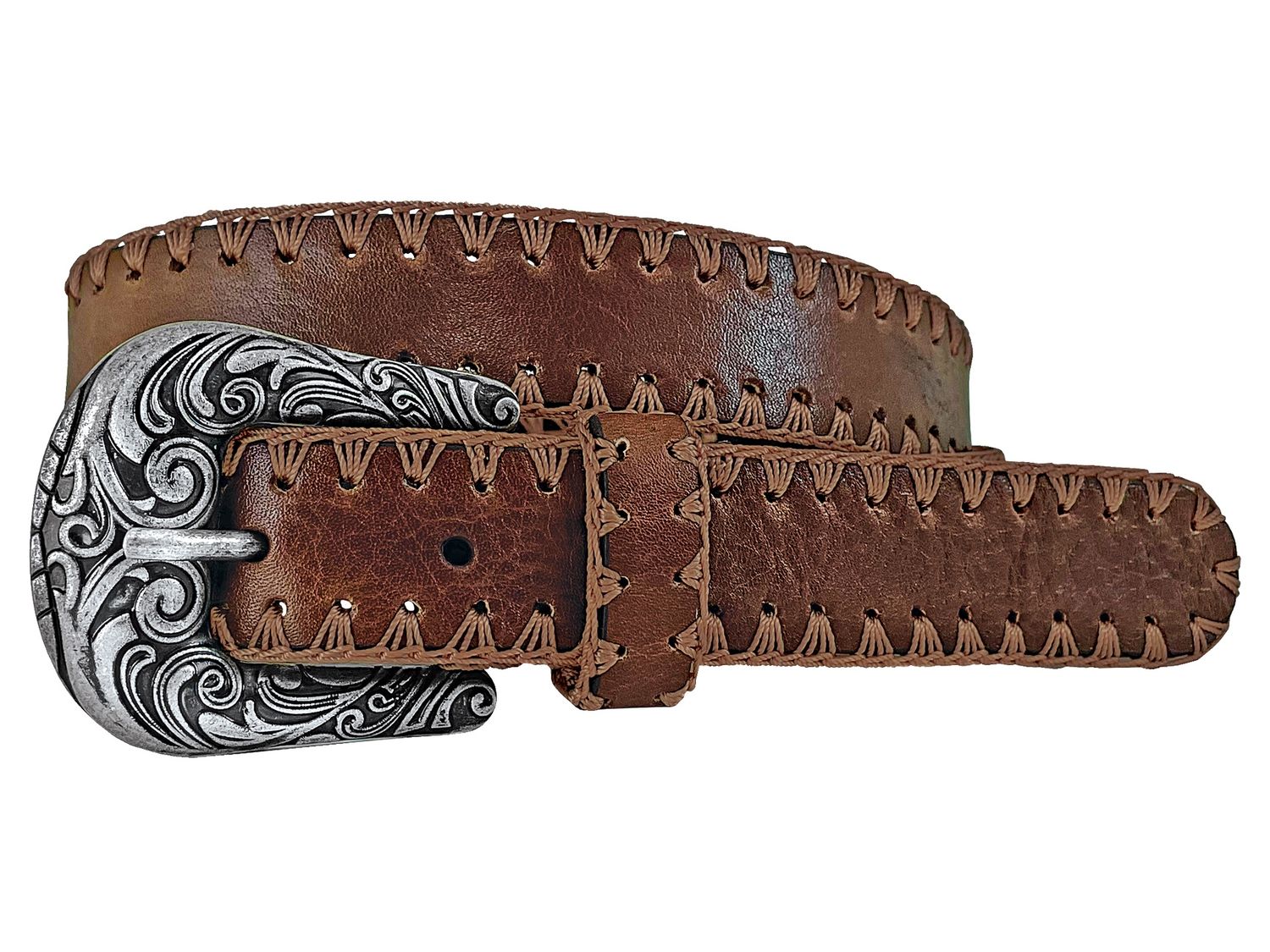 ROPER WOMENS BROWN BELT WITH CHROCHET EDGES 9665300, Size: S