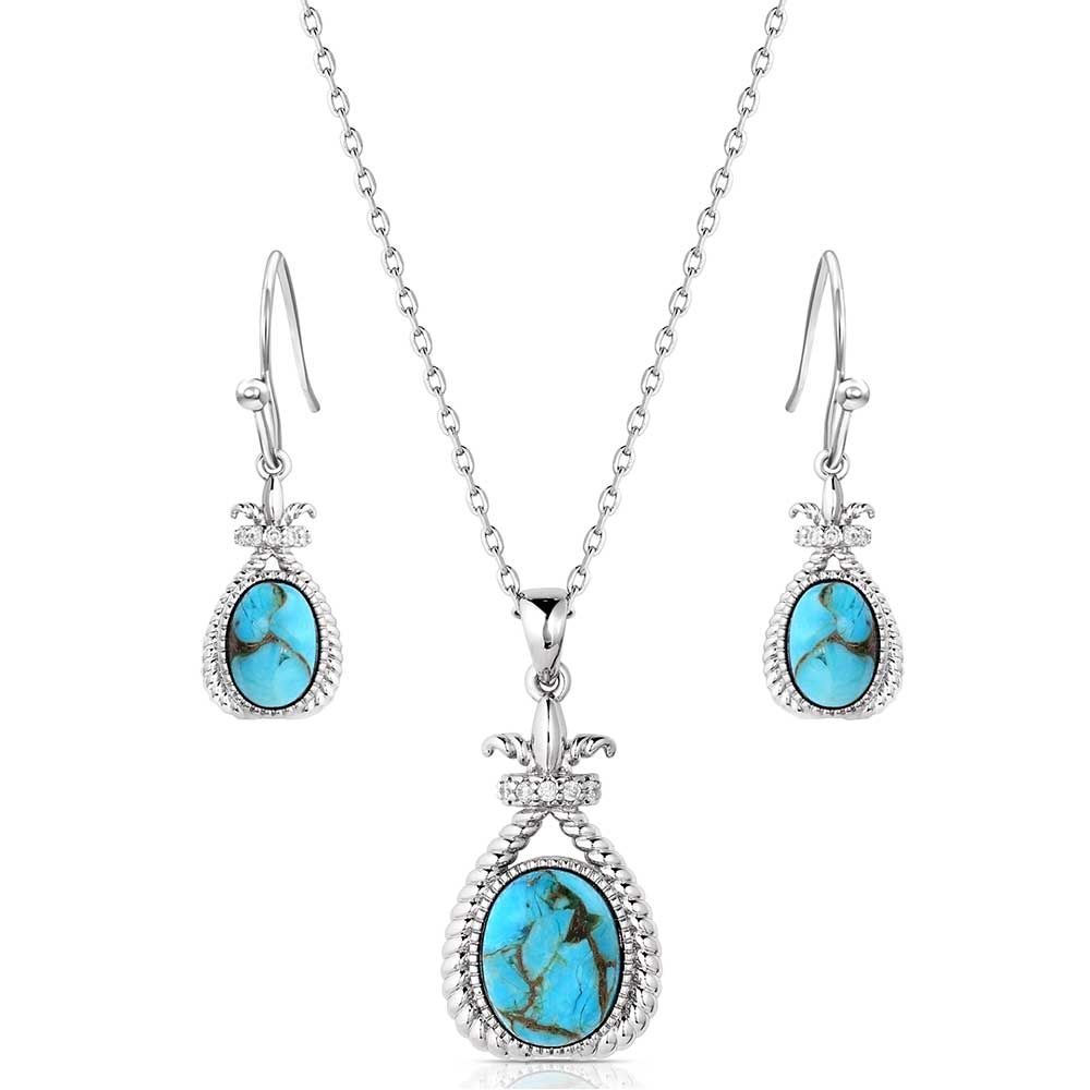 Turquoise Revival Jewelry Set, Colour: SILVER/TURQUOISE