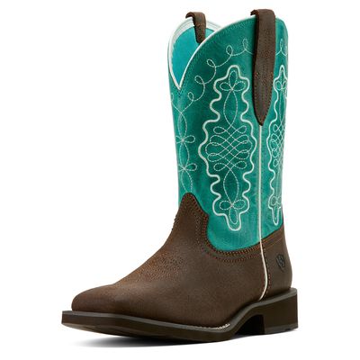 ARIAT WOMENS CALLIE WORN HICKORY/DISTRESSED TURQUOISE