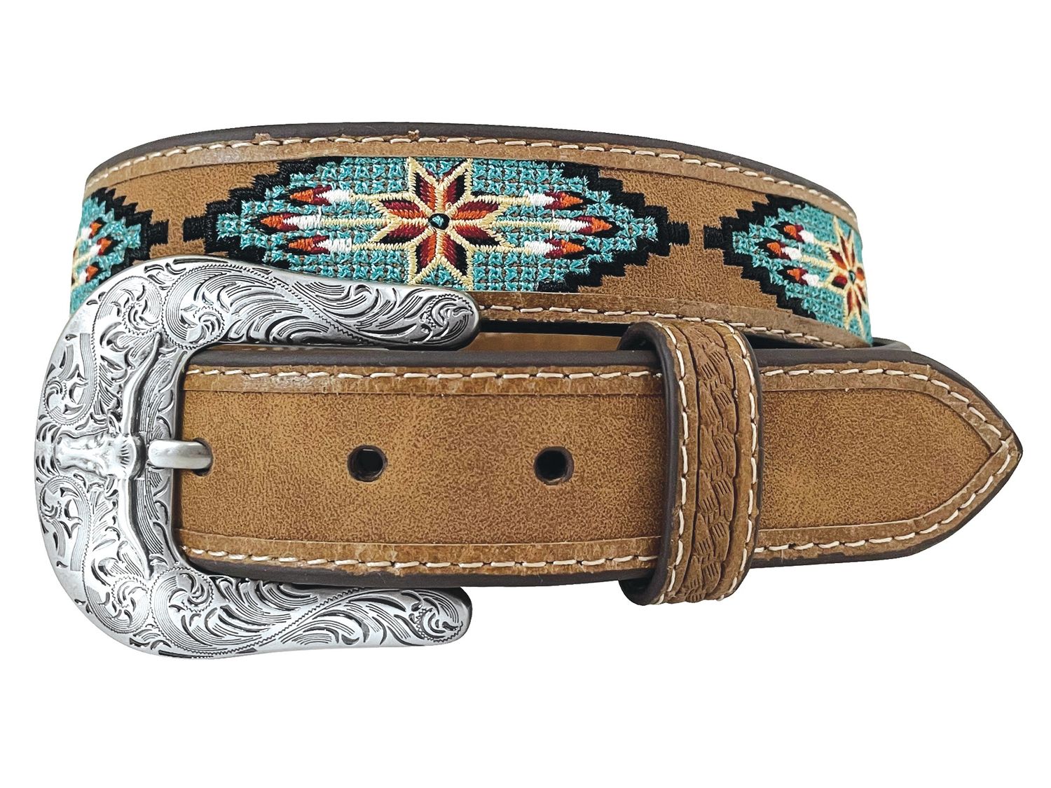 ROPER BOYS MANMADE LEATHER WITH AZTEC FLOWERS