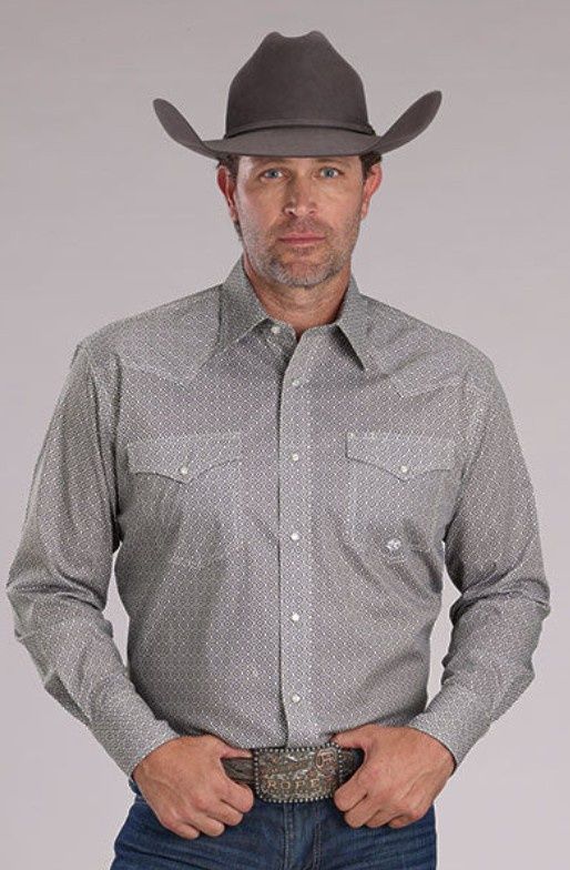 ROPER MENS AMARILLO COLLECTION LS SHIRT GREY