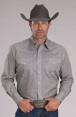 ROPER MENS AMARILLO COLLECTION LS SHIRT GREY.