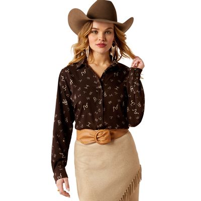 WOMENS HOMESTYLE LS SHIRT MOLE RANCH BRAND PRINT
