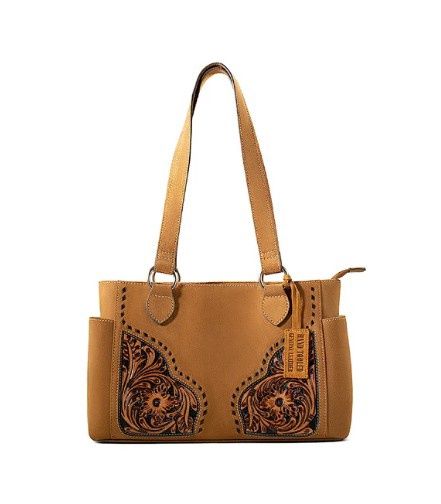 ARIAT WOMENS SIERRA SATCHEL ROUGHOUT TAN