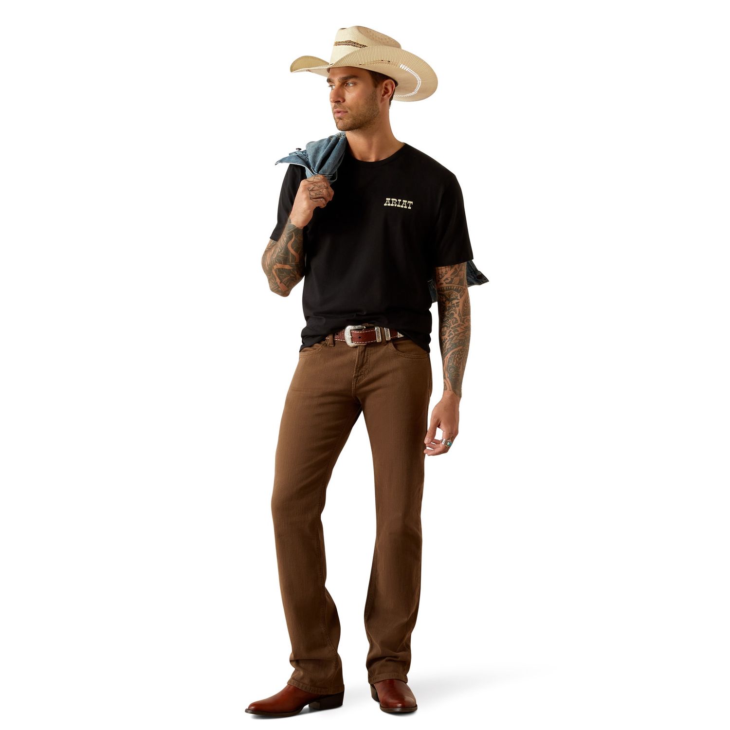 ARIAT MENS BULL SS TEE BLACK, Size: S