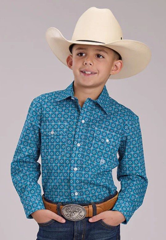 ROPER BOYS AMARILLO COLLECTION PRINT BLUE.