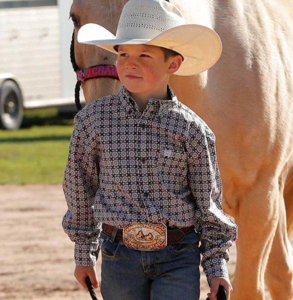 CINCH BOYS GEOMETRIC PRINT SHIRT