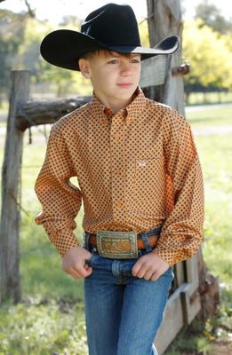 CINCH BOYS ARENA FLEX COWBOY SHIRT.
