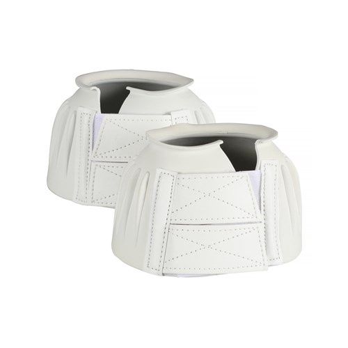 WHITE RIBBED BELL BOOTS DOUBLE VELCRO