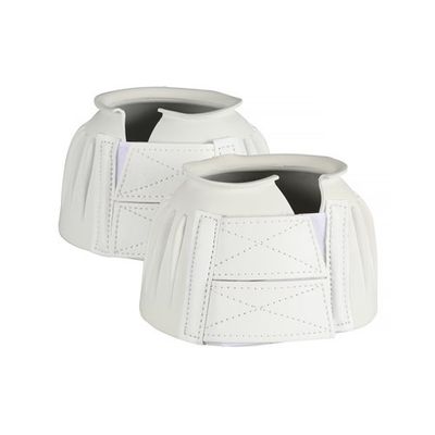 WHITE RIBBED BELL BOOTS DOUBLE VELCRO