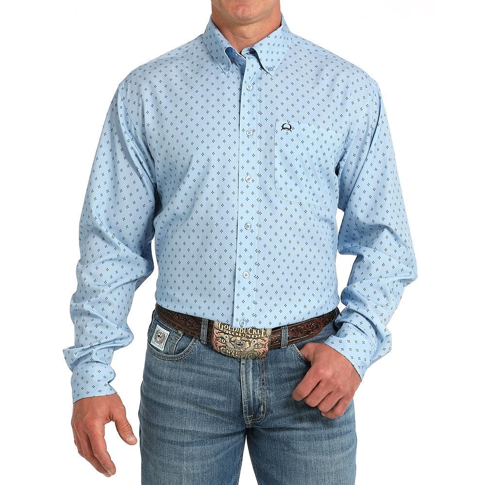 MENS LIGHT BLUE LONG SLEEVE ARENA FLEX SHIRT