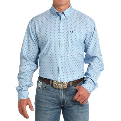 MENS LIGHT BLUE LONG SLEEVE ARENA FLEX SHIRT.