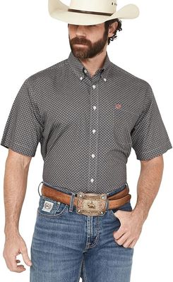 MENS WESTERN SHIRT CIRCLE BUTTONS SHORT SLEEVE.
