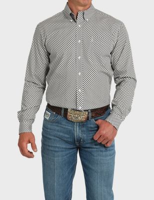 MENS WESTERN SHIRT LONG SLEEVE CHECKERED BUTTON.