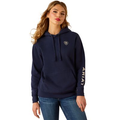 ARIAT WOMENS LOGO 2.0 HOODIE BLACK IRIS.
