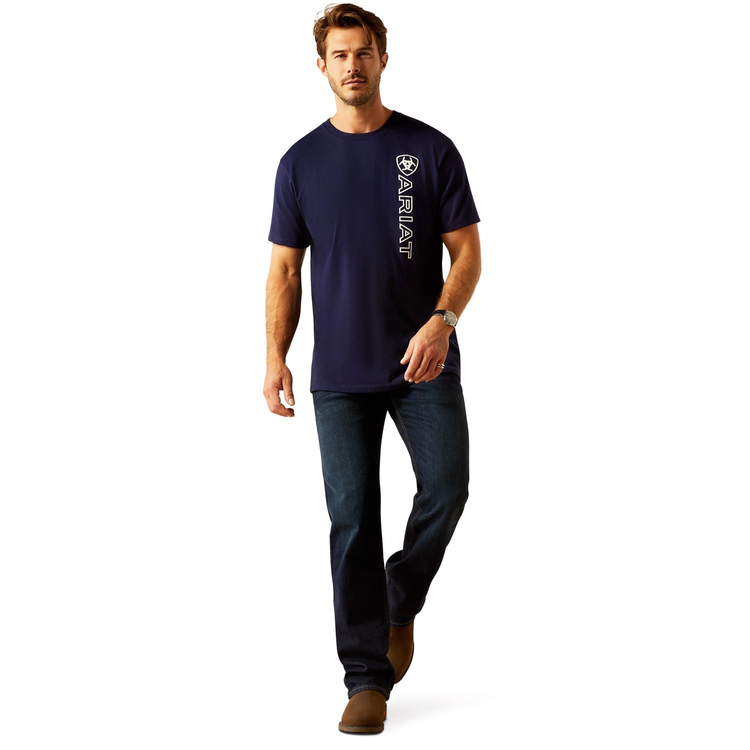 MENS VERTICAL LOGO SS TEE BLACK EBONY