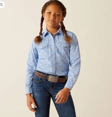GIRLS SHANNON SNAP LS SHIRT CALICO FLORAL.