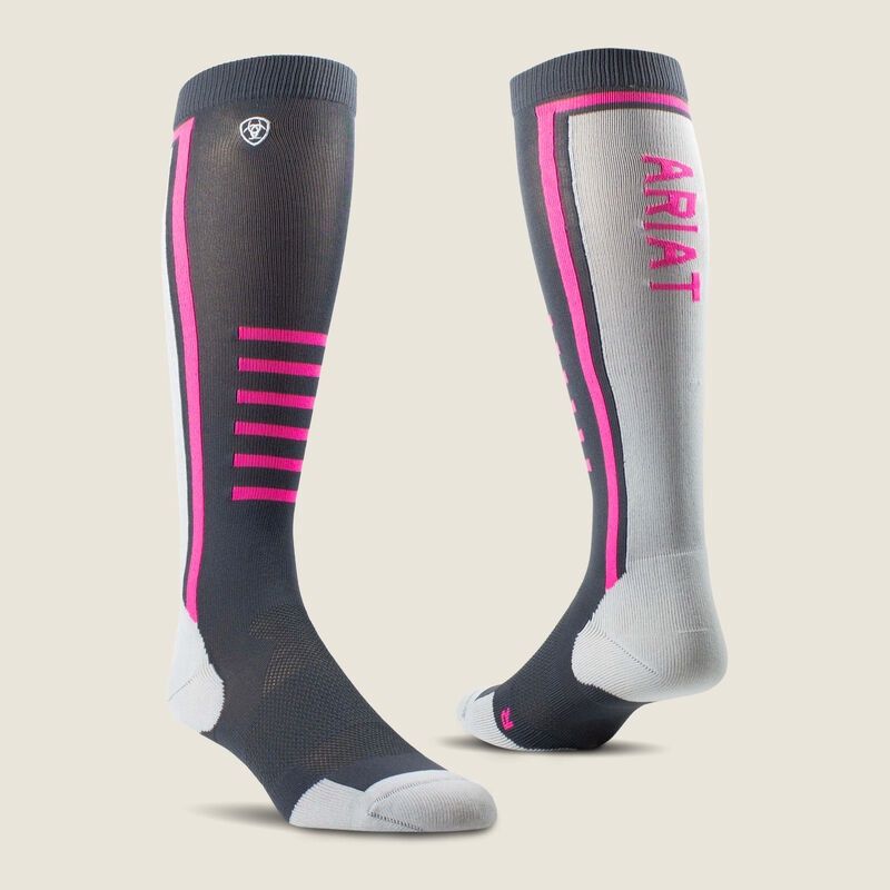 ARIATTEK SLIMLINE PERFORMANCE SOCKS EBONY/KNOCKOUT PINK