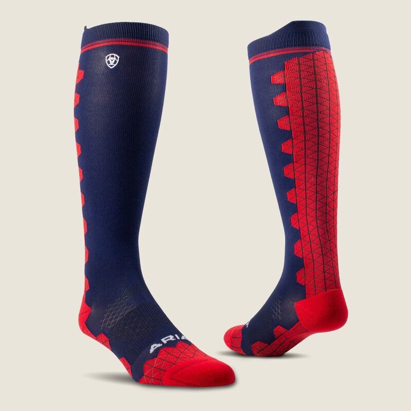 ARIATTEK UNI DEVON PERFORMANCE TALL SOCKS NAVY/RED