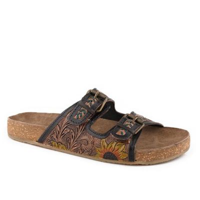 ROPER WOMENS DESIREE TOOLED TAN FLORAL.