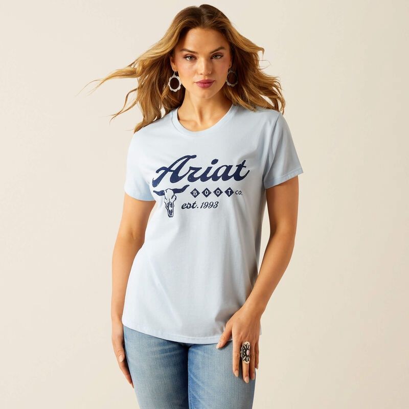 ESTABLISHED BOOT CO TEE SKY BLUE., Size: XS