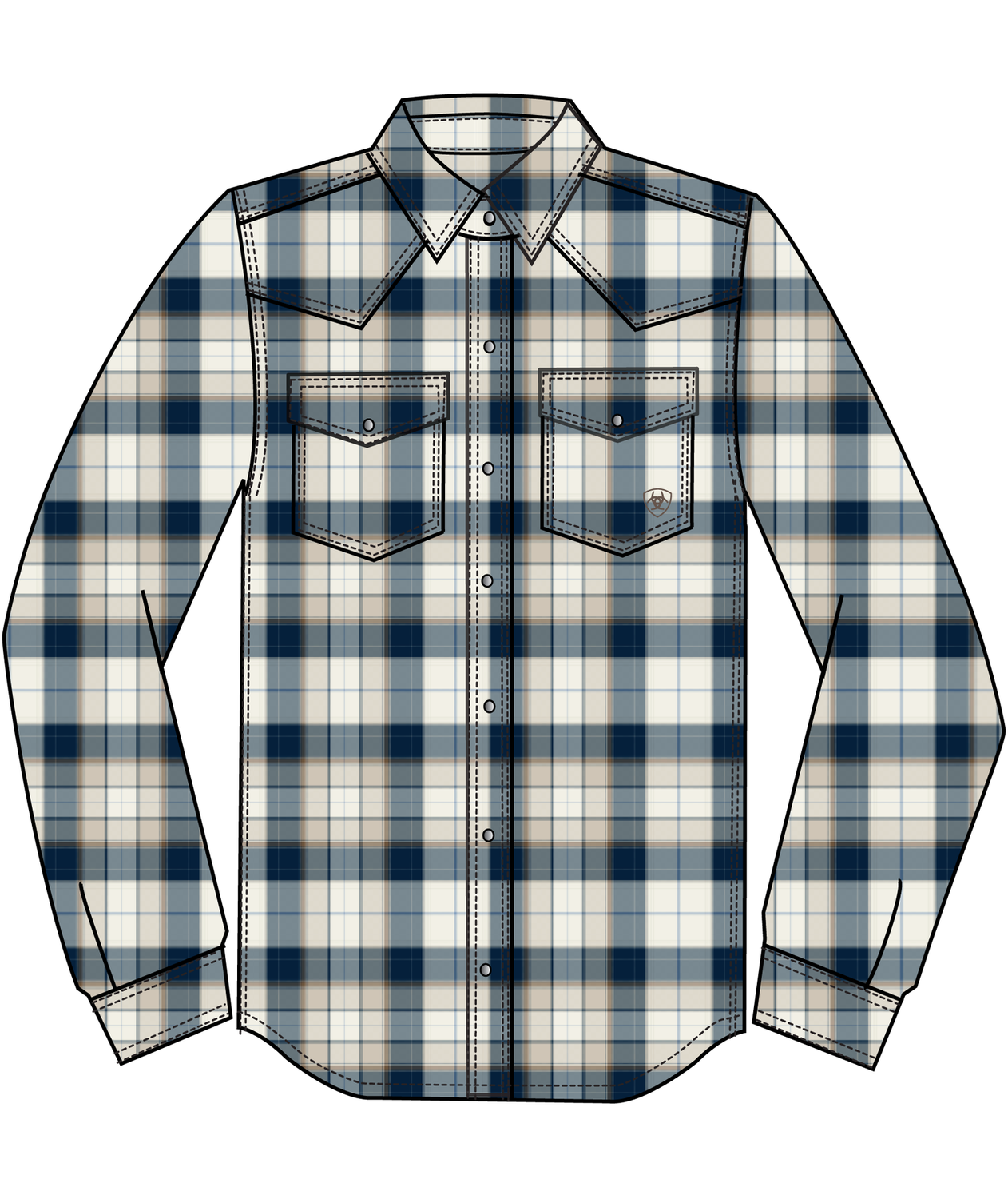 MENS HAMPTON RETRO FIT LS SHIRT NAVY
