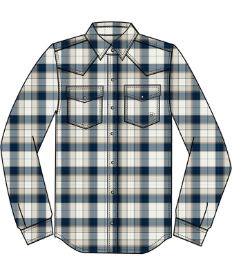 MENS HAMPTON RETRO FIT LS SHIRT NAVY.