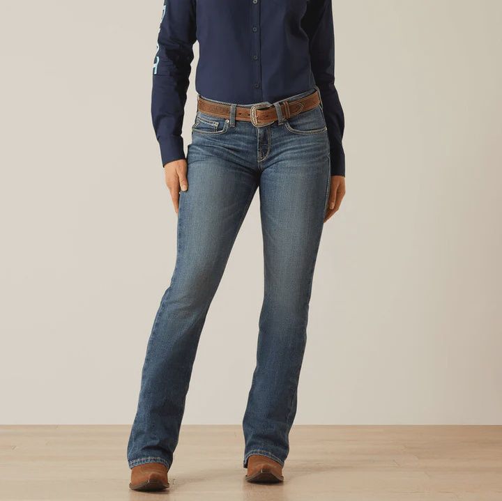 Ariat Womens Real Perfect Rise Boot Cut Byrdie Toronto 10060986, Leg Length: SHORT, Waist: 24.0