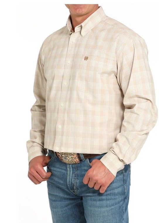 Cinch Men&#39;s Western Shirt - Khaki Plaid  MTW1105940