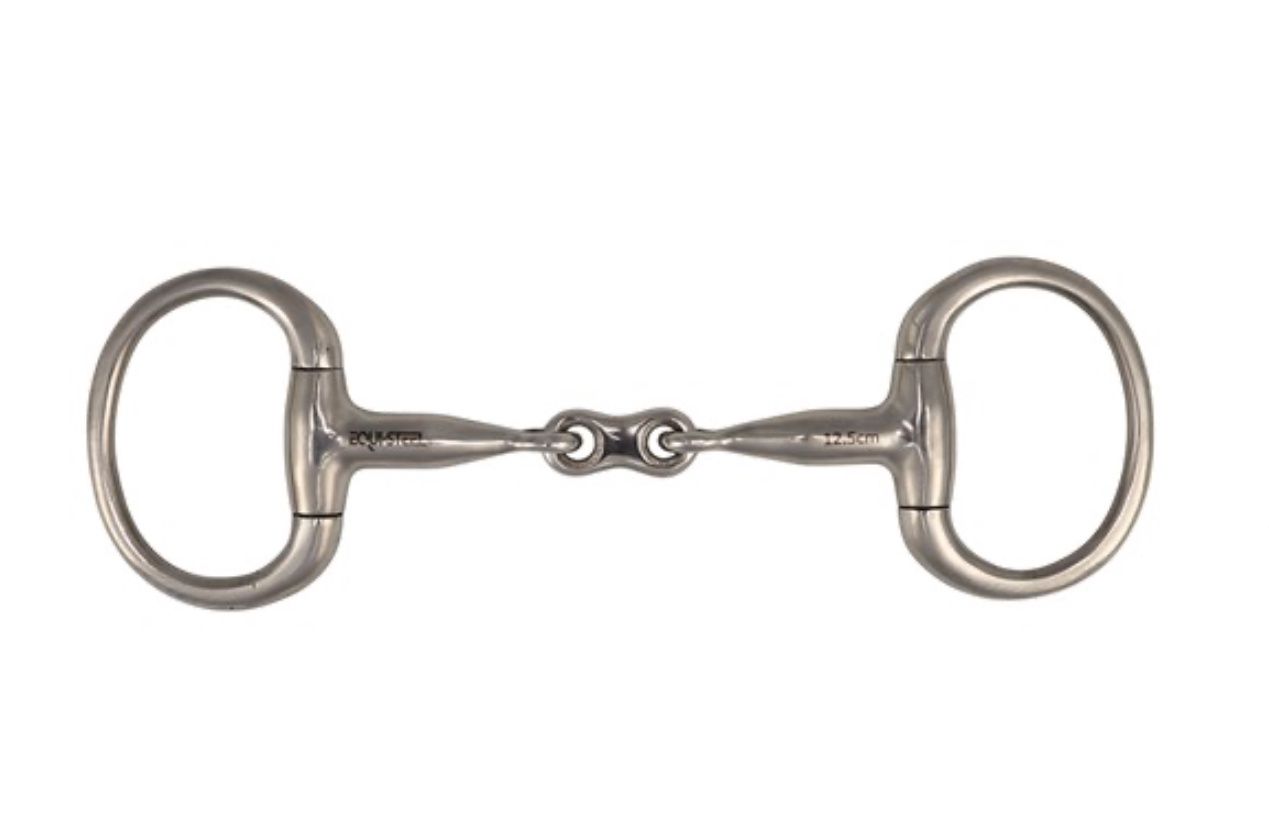 Equisteel SS Eggbutt Snaffle Bit w/French Mouth &amp; Round Rings.